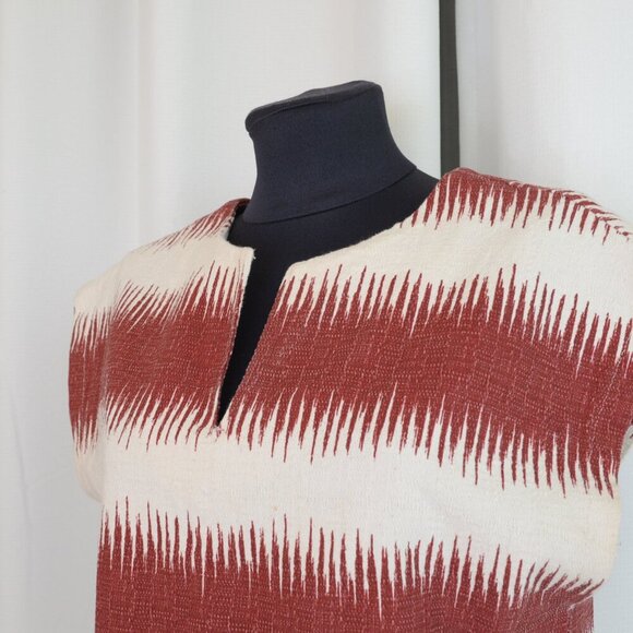 Meg Shop Woven Ikat Striped Top Sz L - Picture 5 of 7